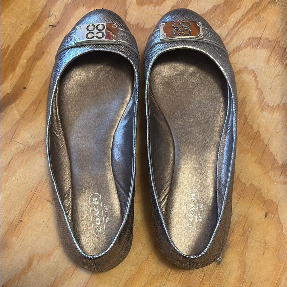 Coach Silver Women's Ballet Flats